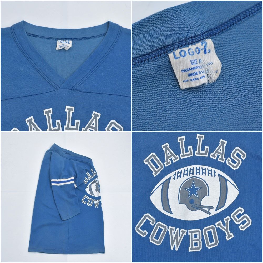 70s アメリカ製 LOGO-7 NFL ダラス・カウボーイズ フットボールTシャツ 