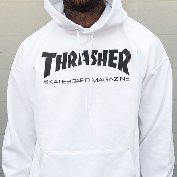 Thrasher スラッシャー　スケートボード　パーカー　ホワイトメンズ