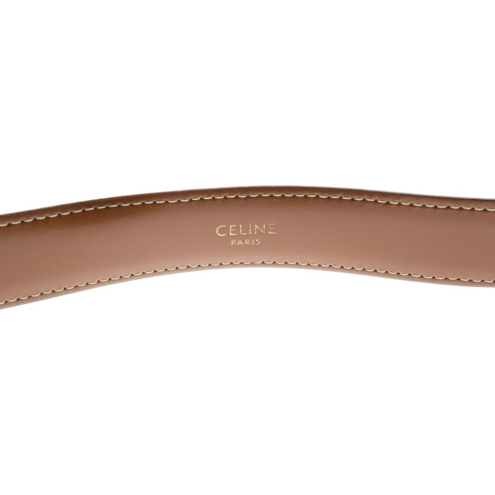 セリーヌ　トリオンフ スモール レザー　ベルト ブラウン 美品 CELINE】スモール トリオンフ ベルト ナチュラルカーフスキン