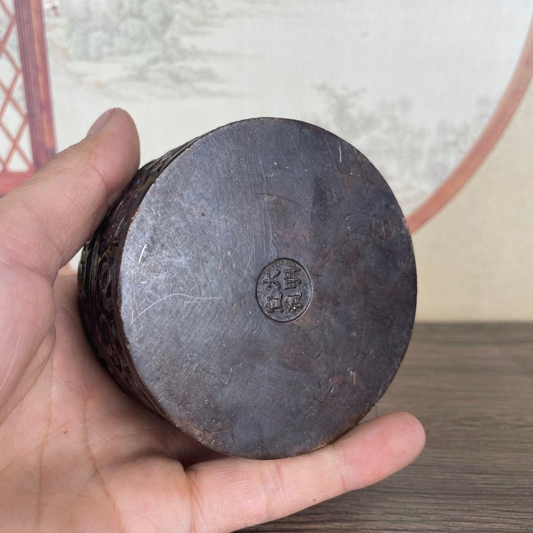 銅 細工 八宝開蓋香炉 装飾盒 墨箱炉 香道具 装飾品