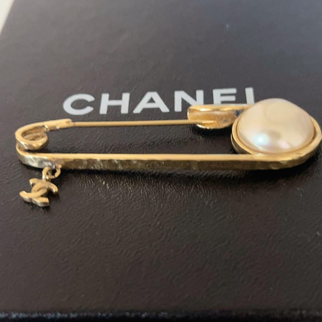 CHANEL シャネル ブローチ 安全ピン フェイクパール ココマーク ...