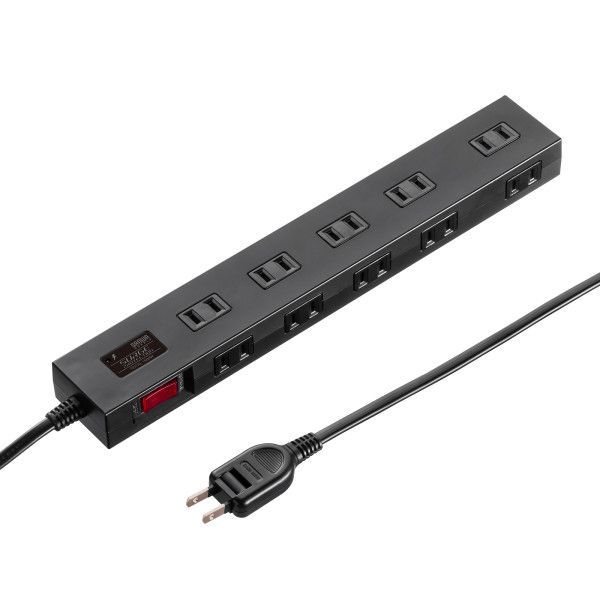 【新品・7営業日以内発送】サンワサプライ TAP-SP2110N-2BK 雷ガードタップ 2m ブラック TAPSP2110N2BK【沖縄離島販売不可】