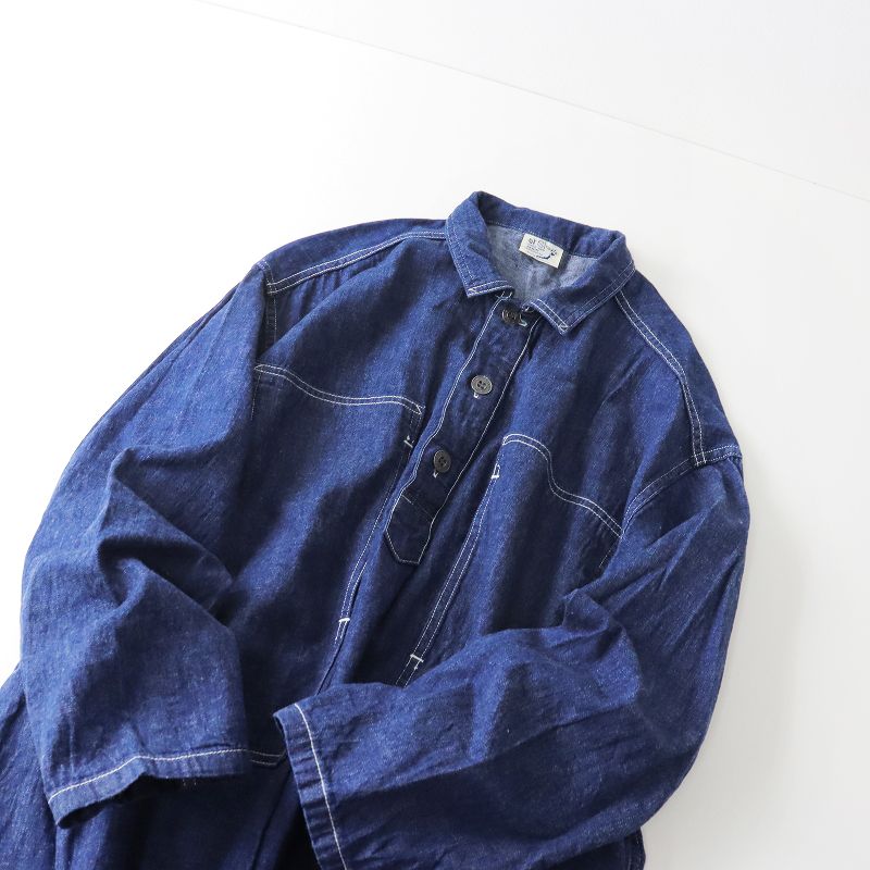 オアスロウ orSlow デニムシャツ ロング ワンピース /ネイビー