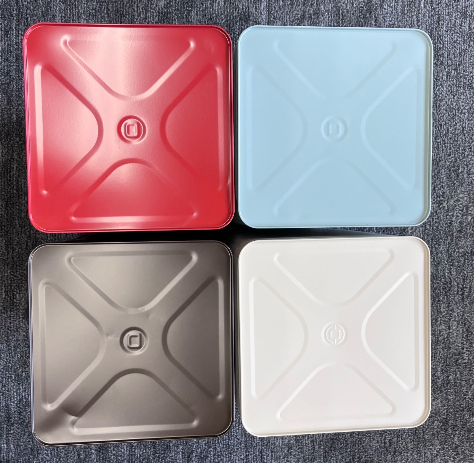 蓋付きリメイク一斗缶（取手付きダークグレー✖️レッド） 収納