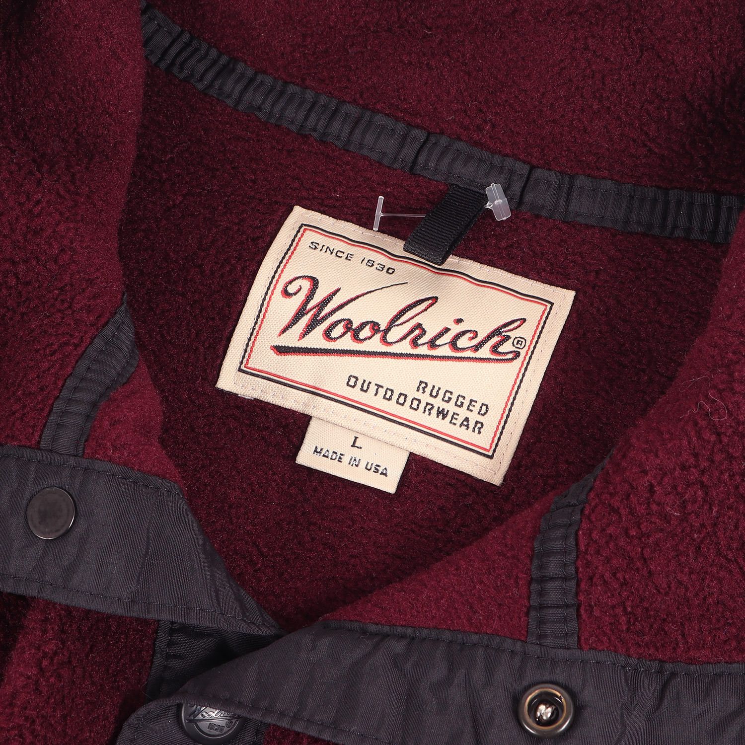 WoolRich ウールリッチ フリース サイズ:L 90s ポーラテック プルオーバー フリース USA製 バーガンディー トップス 長袖 90年代  古着