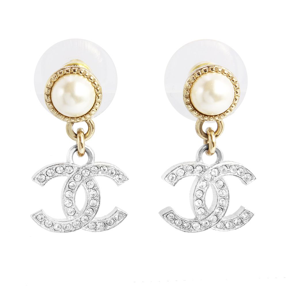 完売品【CHANEL】クリスタルスイングピアス CHANEL シャネル ココマーク クリスタル スイング ピアス A63084