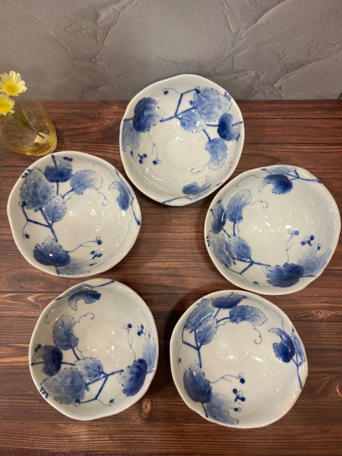 新品】有田焼 野ぶどう カッティングボウル5客セット 皿 お皿
