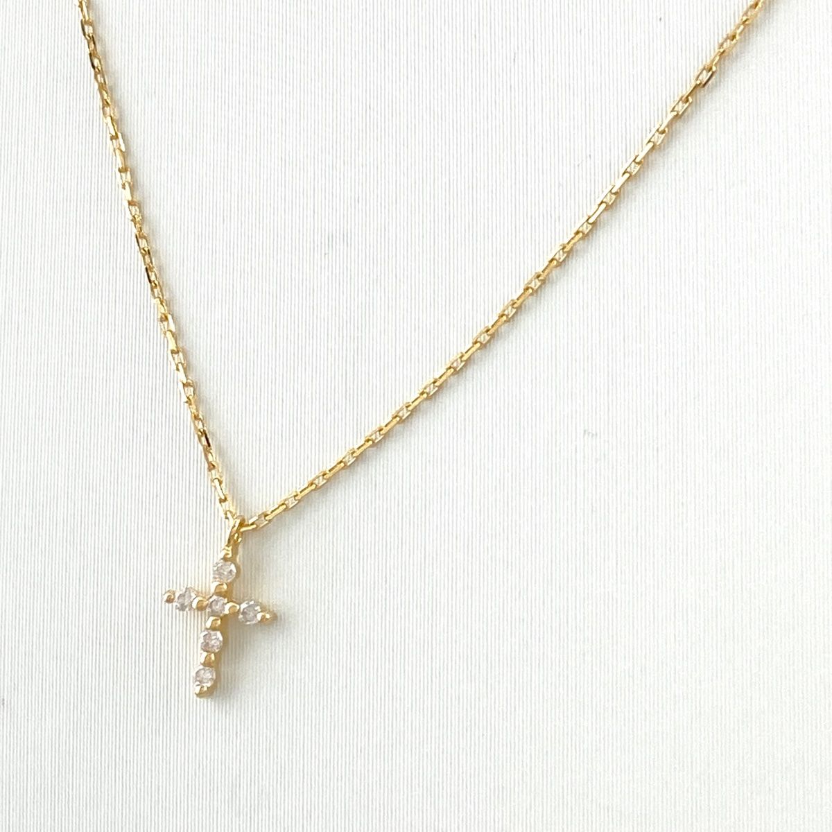 アガット メレダイヤ デザインネックレス YG 【中古】 メレダイヤ  