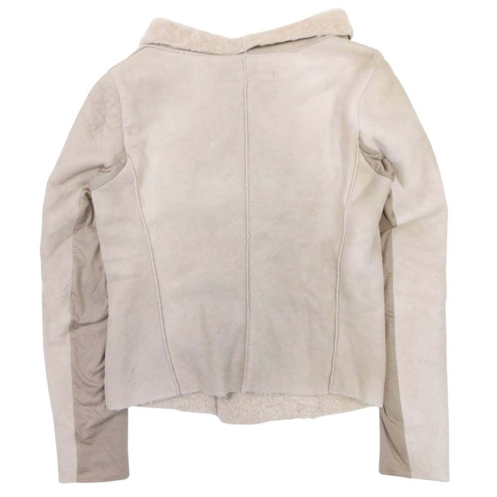 12AW Salvatore Santoro サルバトーレサントロ ムートン ライダース ジャケット ボア シープスキン 42 ベージュ レディース 古着