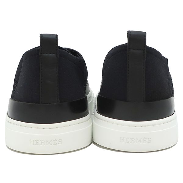 エルメス HERMES スニーカー ディープ ニット カーフ ブラック