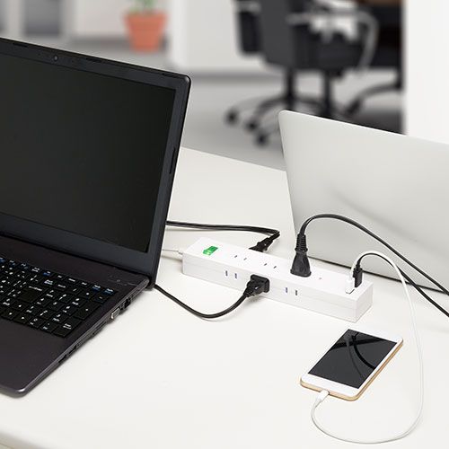 6個セット YAZAWA 3方向から挿せる9個口USBタップ ホワイト H6BK11122UWHX6