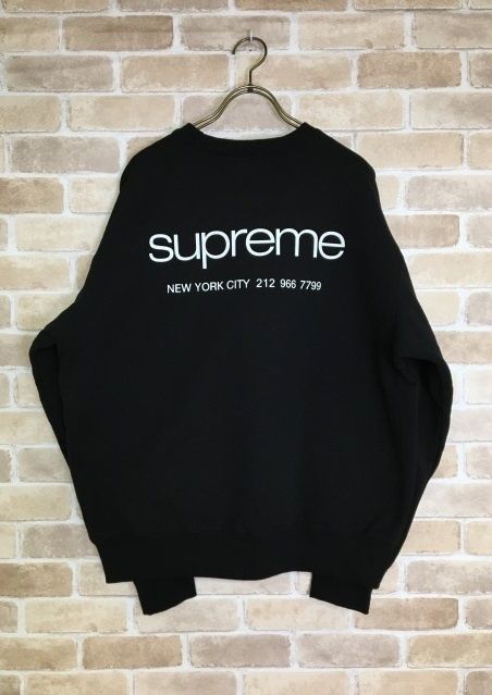 【中古】ｶﾅﾀﾞ製 SUPREME ｼｭﾌﾟﾘｰﾑ NYC CREWNECK SWEATSHIRT ﾆｭｰﾖｰｸ ｸﾙｰﾈｯｸ ｽｳｪｯﾄ ﾌﾞﾗｯｸ M 33875192