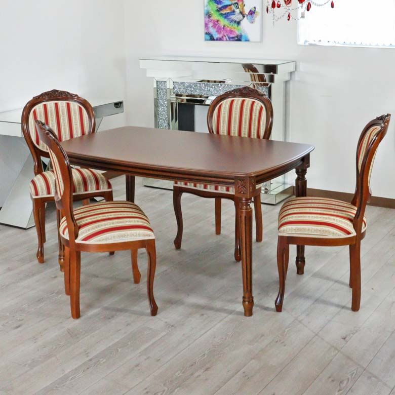 ダイニングテーブル 5点セット 150cm レッド イタリア 長方形 ダイニングテーブル 5点セット 150cm レッド イタリア 長方形