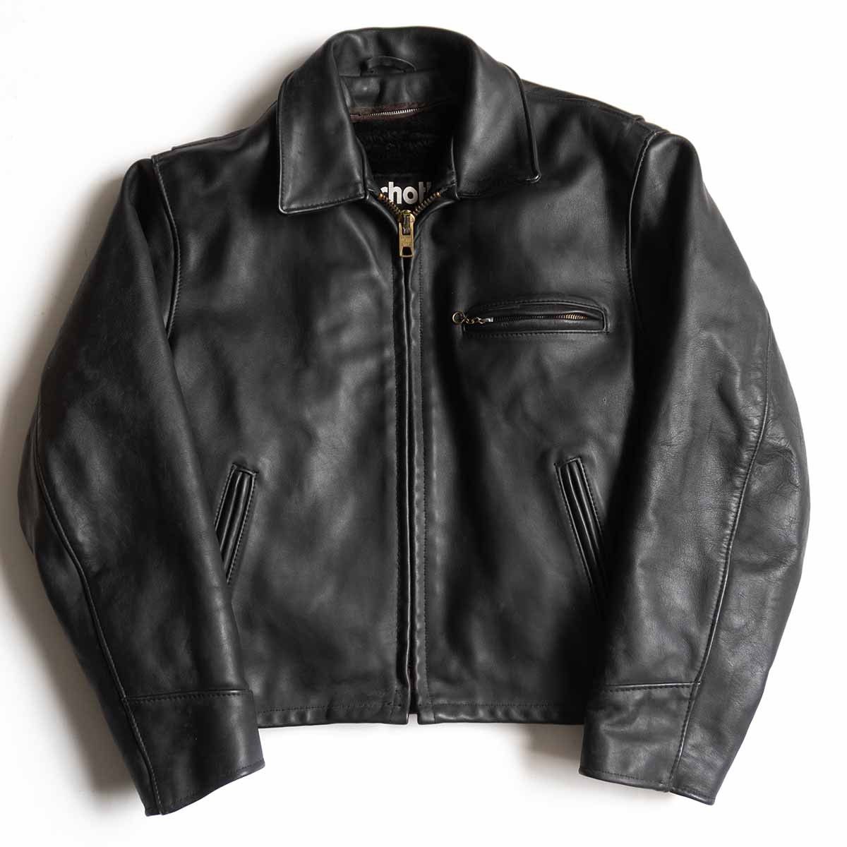 SCHOTT AT101E シングルライダースジャケット 40 襟 レザー アメリカ製 ショット 25100955