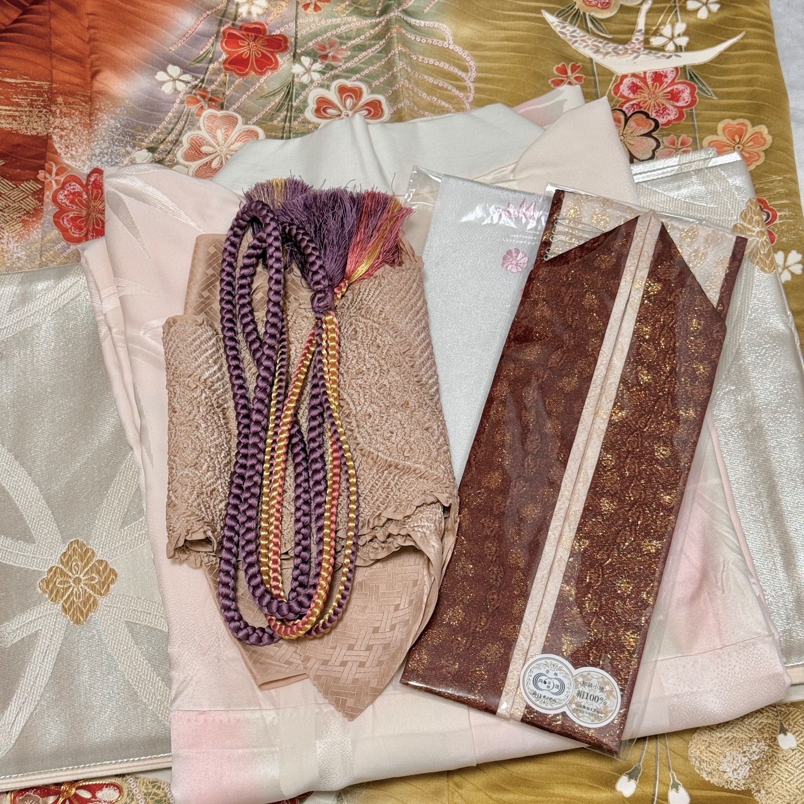 美品 振袖フルセット 正絹振袖 正絹長襦袢 古典柄 153〜163cm 成人式