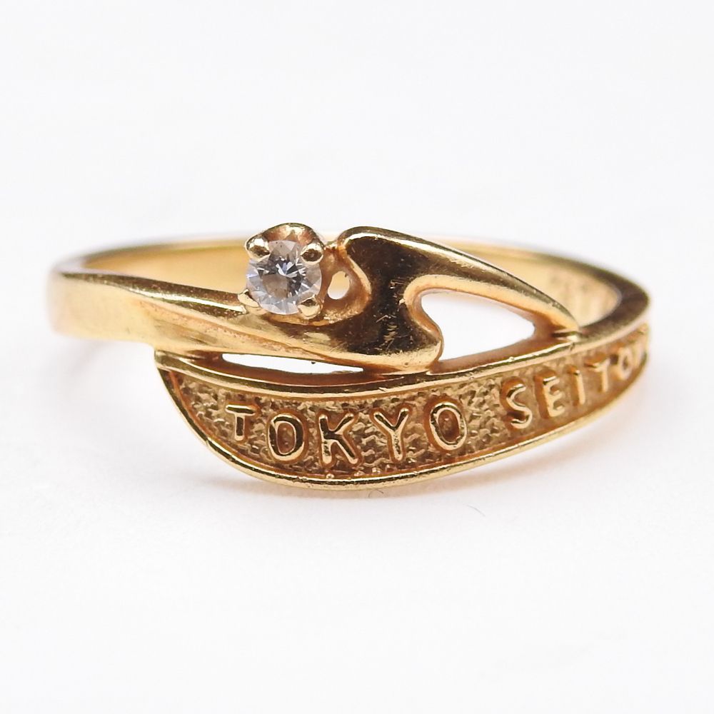 K18WG ハーフエタニティ ダイヤモンド11pcs リング 12号