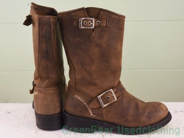 レディース ハーレーダビッドソン Harley Davidson バイクブーツ 茶 ブラウン 23.5cmくらい X109