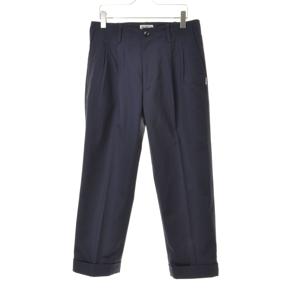 sequel SQ-20AW-PT07 TWO TUCK PANTS NAVY