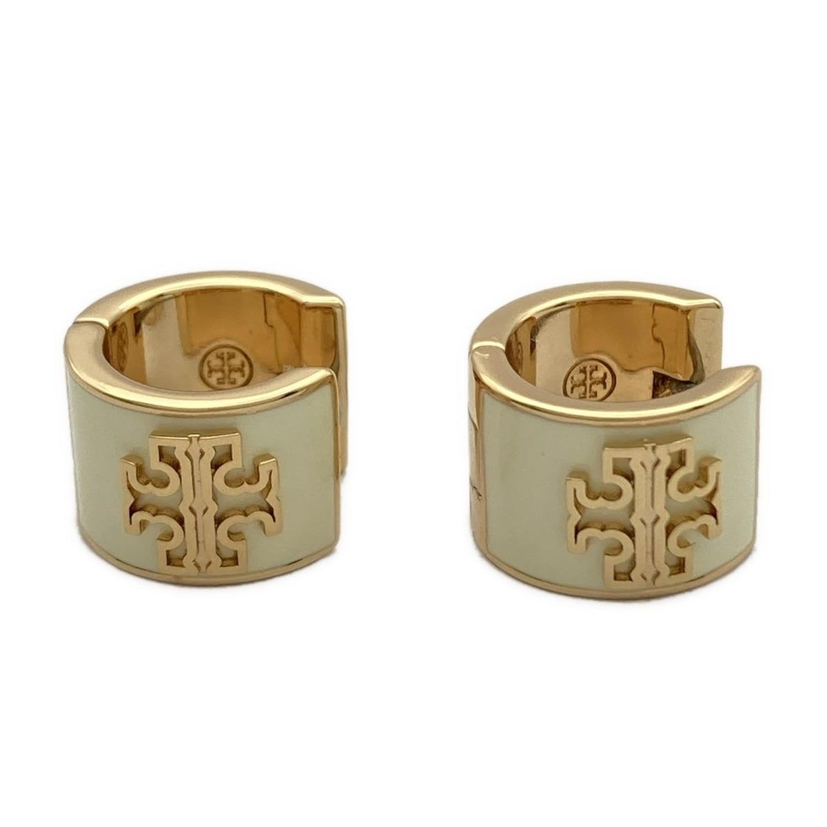 TORY BURCH トリーバーチ ピアス - アイボリー×ゴールド