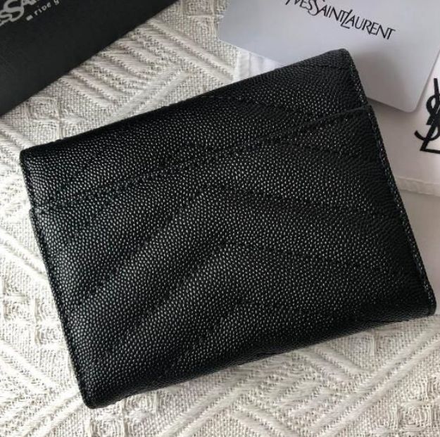 新品・未使用 YSL サンローラン ミニ財布 三つ折り財布 ブラック  