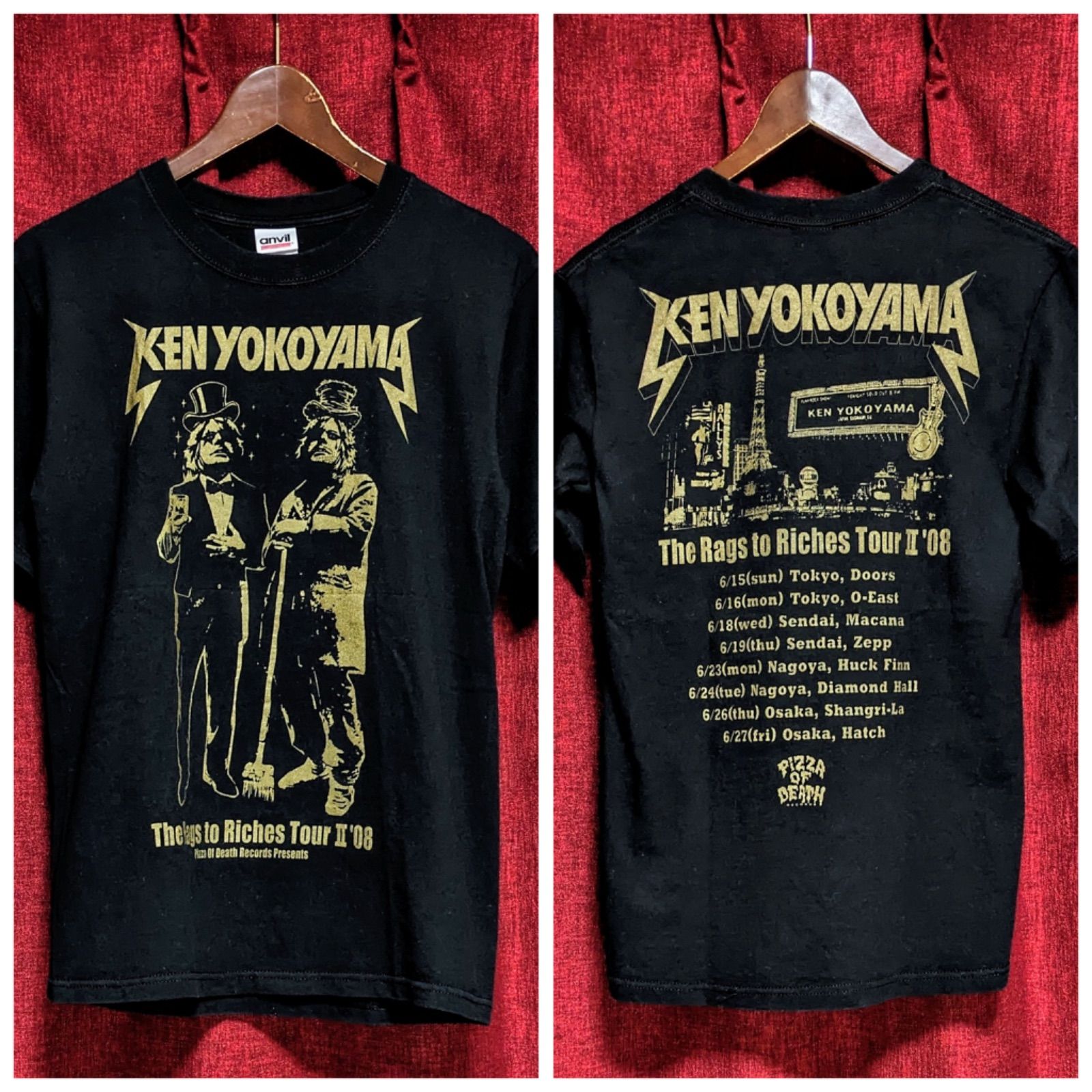 PIZZA OF DEATH ピザオブデス KEN YOKOYAMA 横山健☆バンドT 黒 金 ブラック Sサイズ ロックTシャツ AIR JAM  FUCK KEN ハイスタ - メルカリ