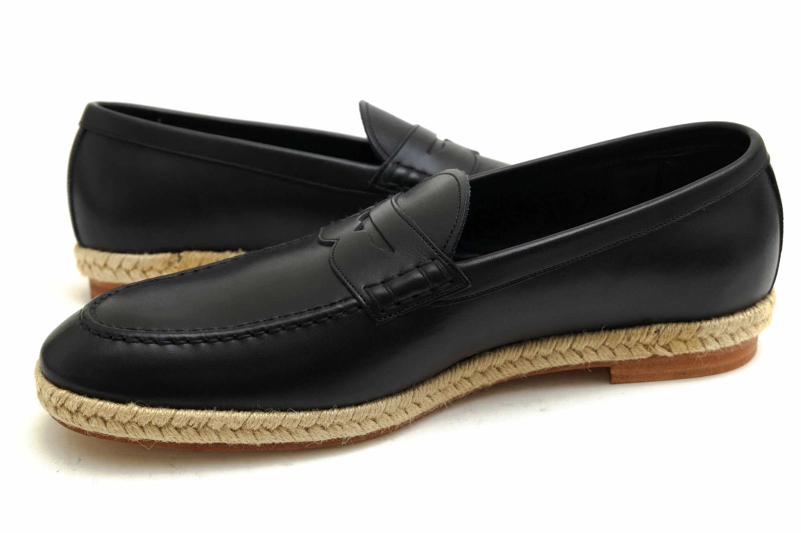 【直営店買付】 フットザコーチャー／foot the coacher コインローファー ペニーローファー シューズ 靴 メンズ 男性 男性用レザー 革 本革 ブラック 黒  FTC1412023 COIN LOAFER(ESPADRIILE) エスパドリーユ仕様 スリッポン  ダイヤル式シューズ