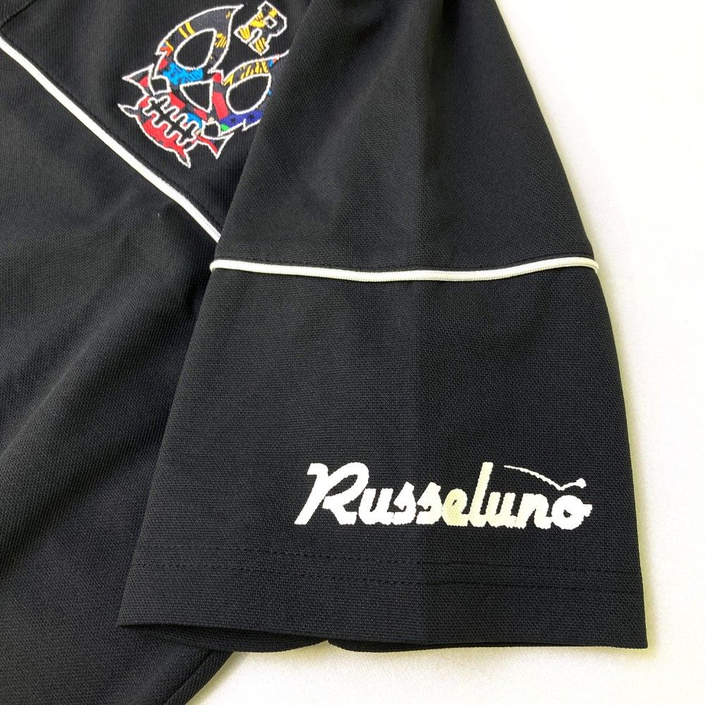 サイズ：5 RUSSELUNO ラッセルノ 半袖ポロシャツ ルチャ刺繍 ブラック