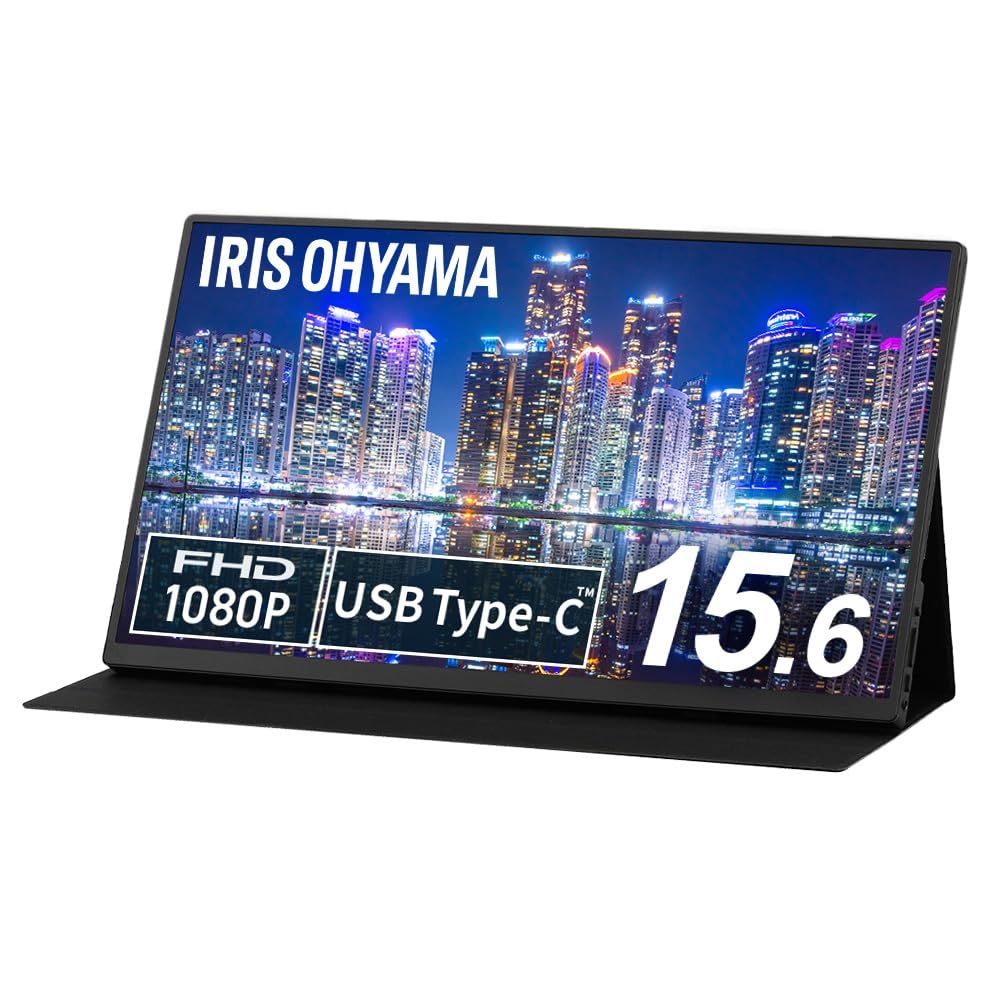 アイリスオーヤマ ポータブルモニター 15.6inch FHD スリムデザイン コンパクト モバイルモニター 非光沢 60Hz DP-EF164S-B ブラック 15.6インチ