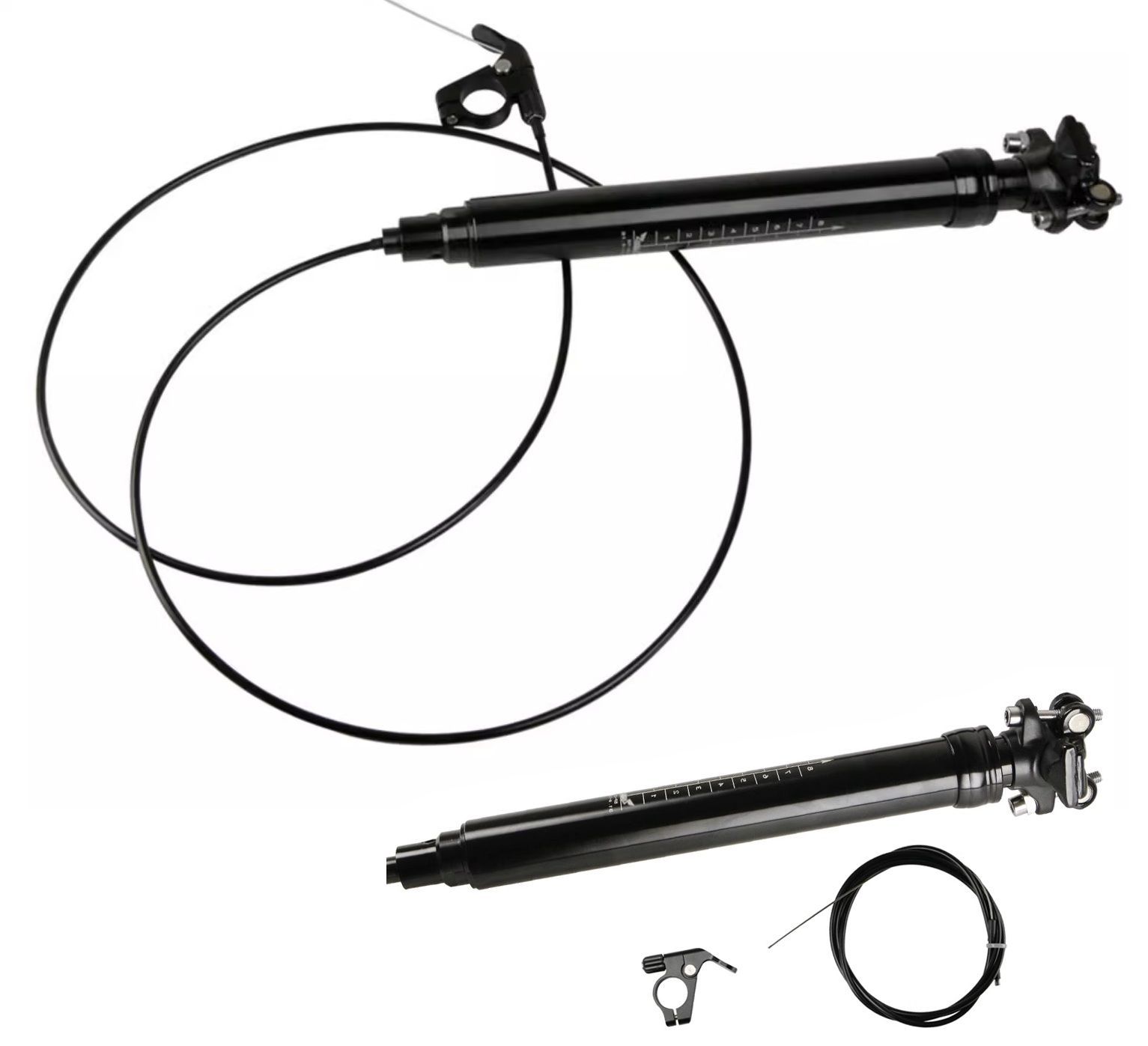 MicrOHERO 軽量 アルミ合金 全域無段階調整 ワイヤーコントロール式ドロッパーシートポスト サイズ 31.6ｍｍ Bicycle Drop Seatpost with cable out SP-26A トラベル 125mm BRIGHTFACE_UK