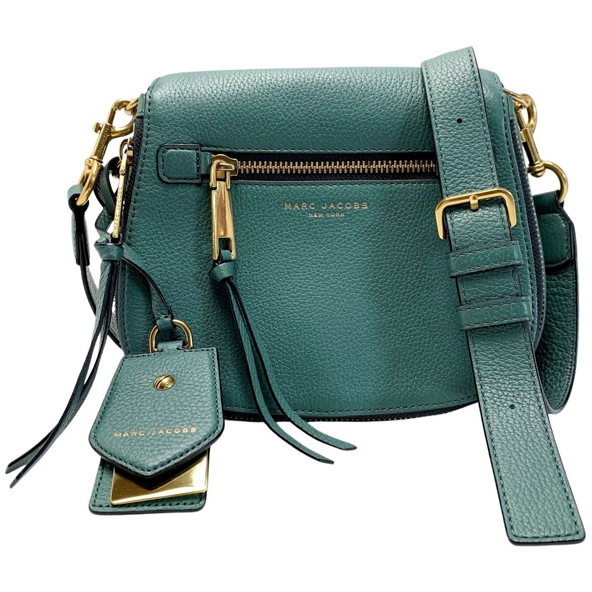 Marc Jacobs グリーンレザーショルダーバッグ Marc Jacobs ザ レザー サック ショルダーバッグ | グリーン