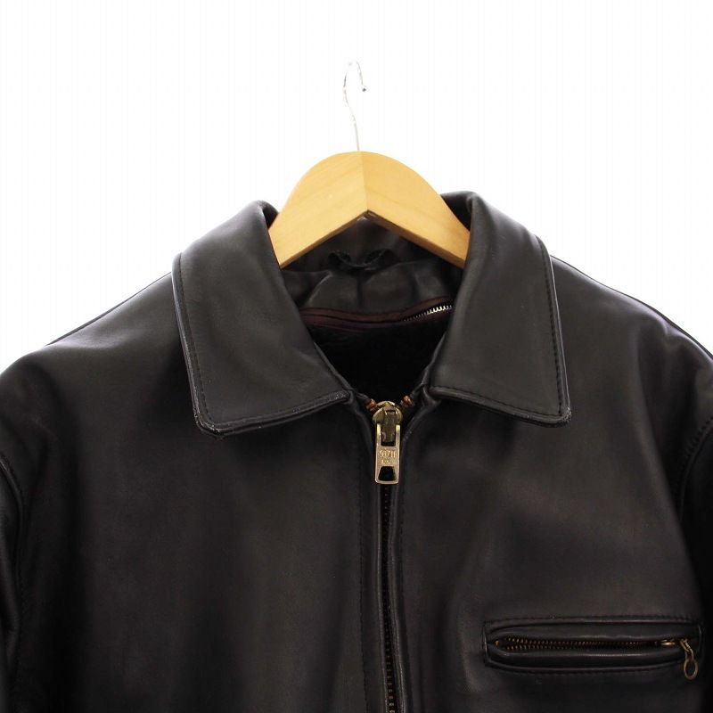 美品　ショット　schott シングル　ライダースジャケット　ブラック　40 ショット SCHOTT シングルライダースジャケット 革ジャン アウター 40