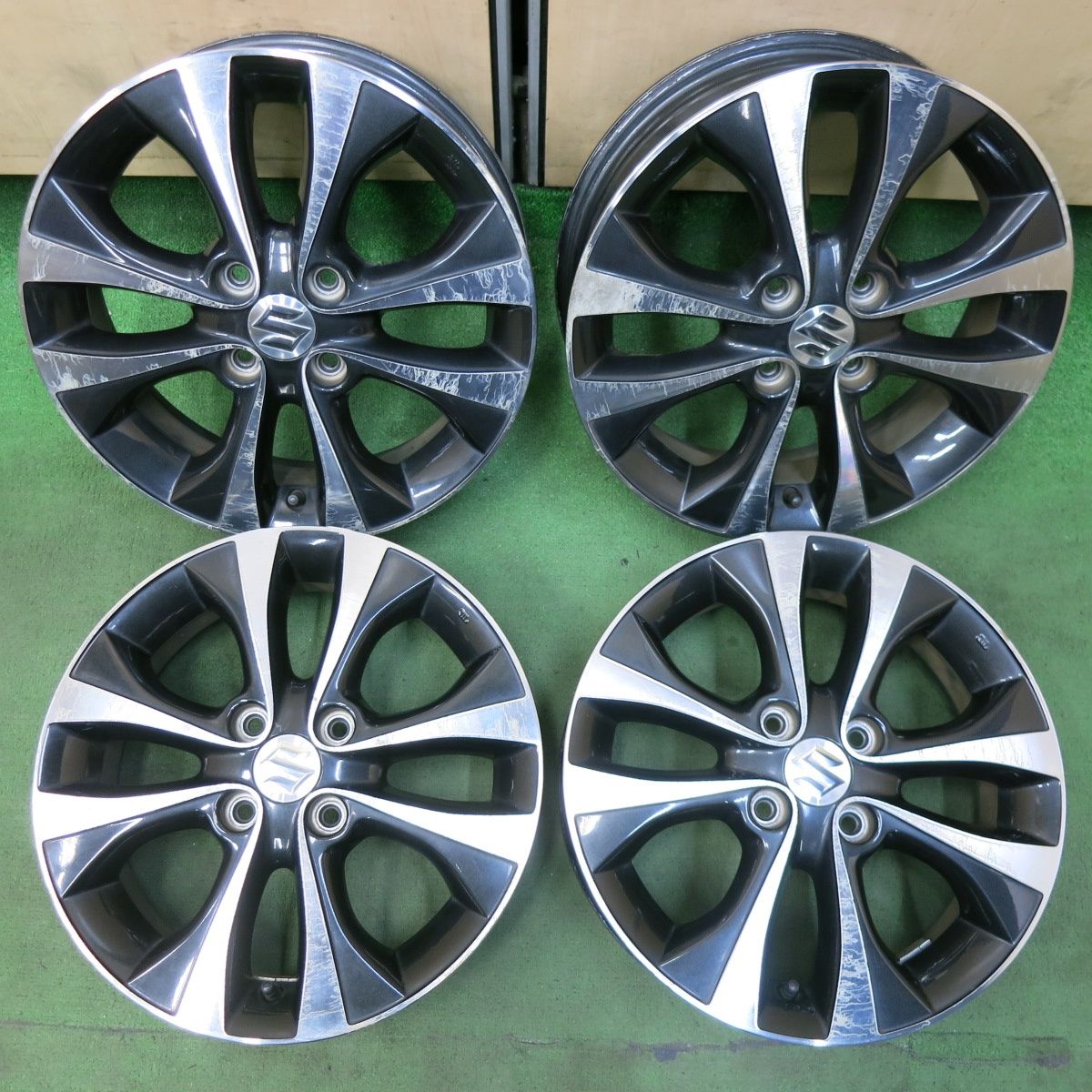 4本価格 スズキ ワゴンR スティングレー 純正 ホイール 15インチ 15×4.5J PCD100|4H 5042509SYホ
