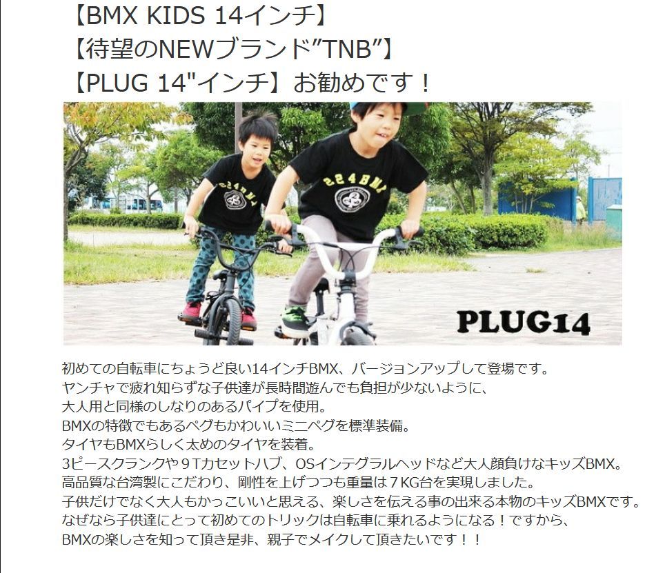 自転車 BMX KIDS 14インチ キッズ 子供自転車 TNB PLUG 14 FAT TIRE