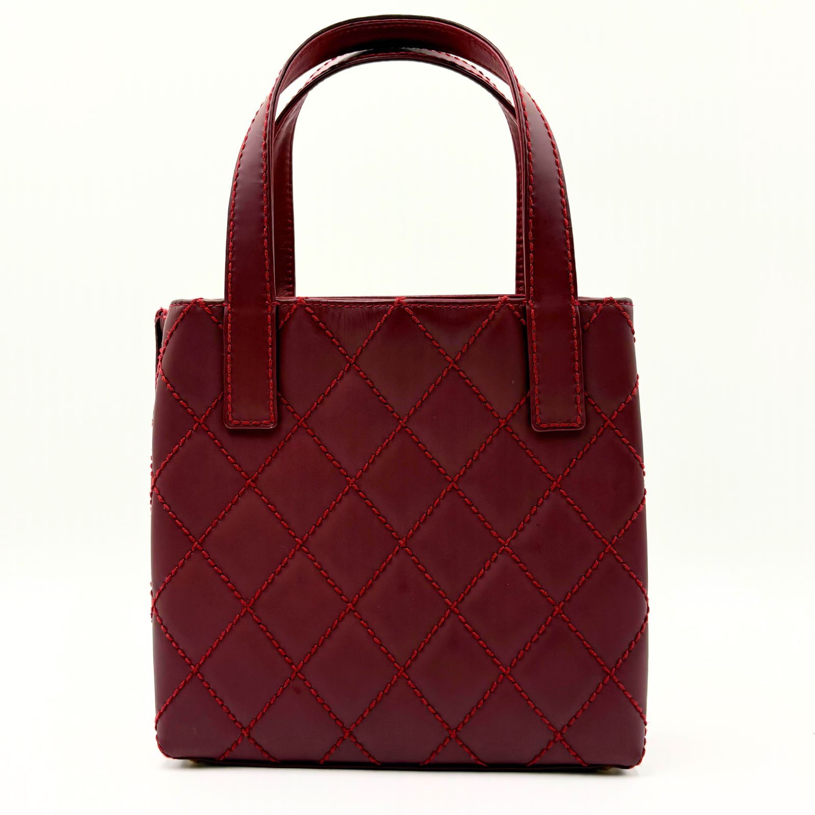 CHANEL シャネル トートバッグ ハンドバッグ ワイルドステッチ レザー 