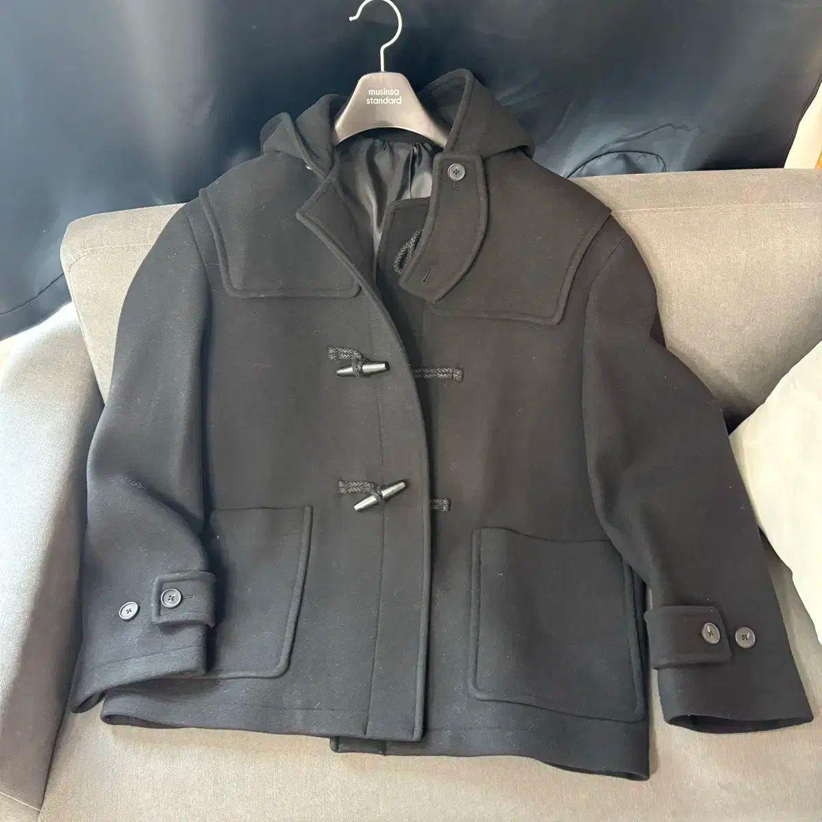 musinsa 黒 ダッフルコート M ブラック（黒）系 M MUSINSA STANDARD(ムシンサスタンダード