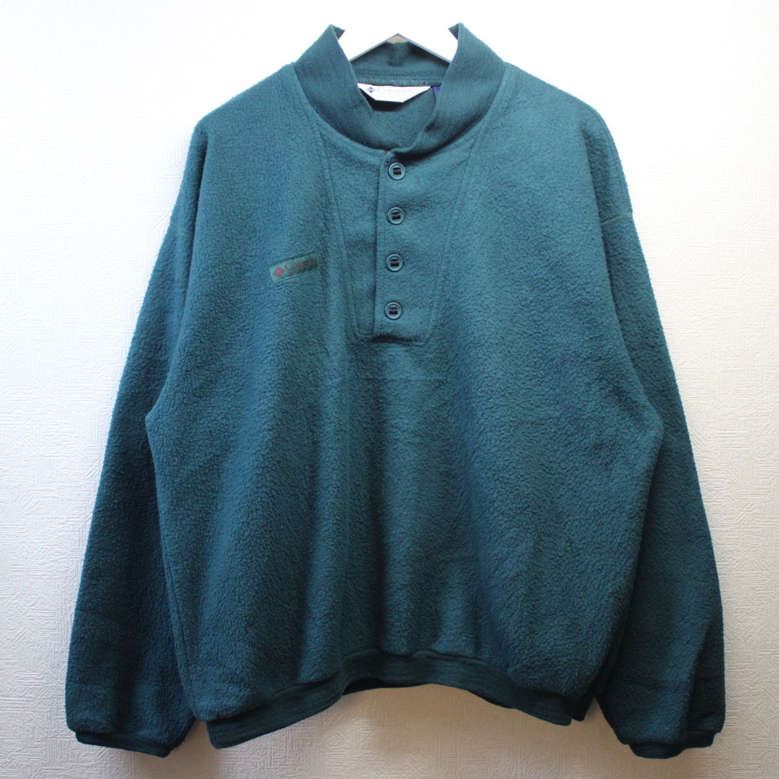 1990年代 Columbia コロンビア フリース スウェット ヘンリーネック 