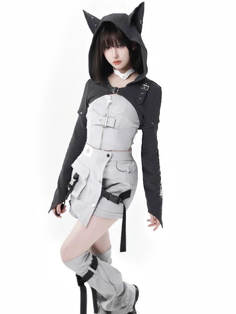 セットアップ 白 黒 モノトーン サブカル 服 y3k サイバー系 パンク 地雷 ジャージ 天使界隈 サイバー パンク ジャージ ゲーミング