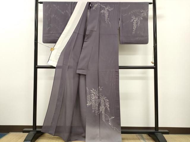 平和屋着物○訪問着 手描き 絞り 藤花房 暈し染め 正絹 逸品 AABA4513np