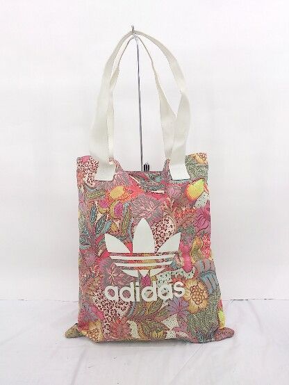 ◇ adidas アディダス 三つ葉 トレフォイル カラフル 派手 トート バッグ レッド系 マルチ レディース P 1307250016133