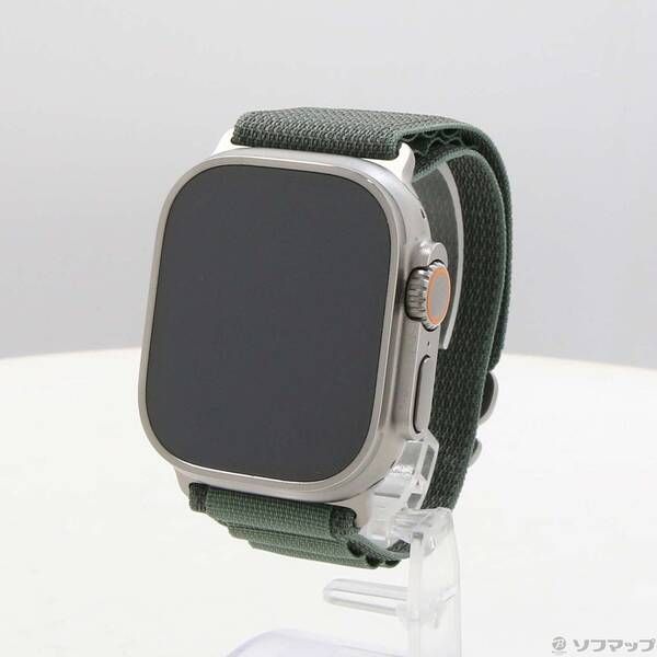〔 品〕 Apple Watch Ultra GPS Cellular 49mm チタニウムケース グリーンアルパインループ 258