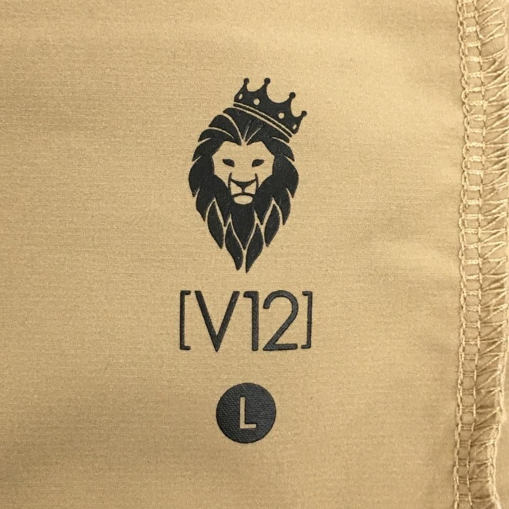 V12 - 【美品】V12 パンツ ダークベージュ ストレッチ シリコンワッペン メンズ L ゴルフウェア 2023年モデル V12 美品】V12 パンツ ダークベージュ ストレッチ シリコンワッペン