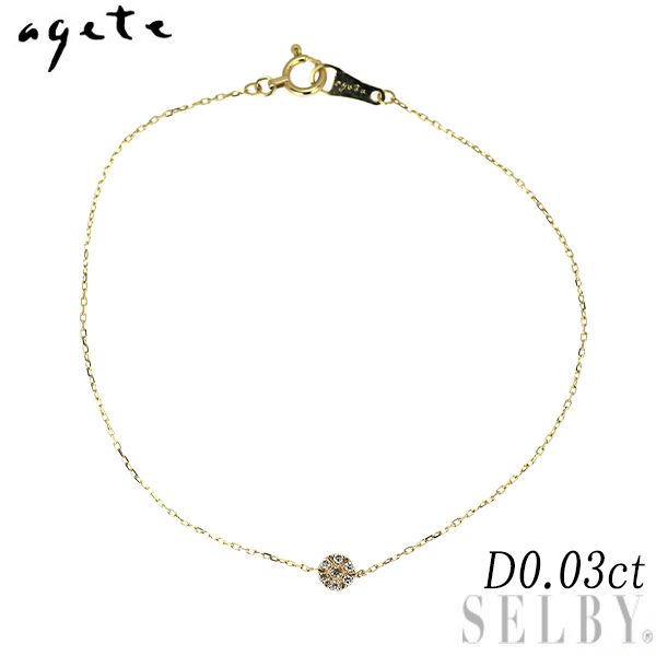 アガット K10YG ダイヤモンド ブレスレット 0.03ct - メルカリ