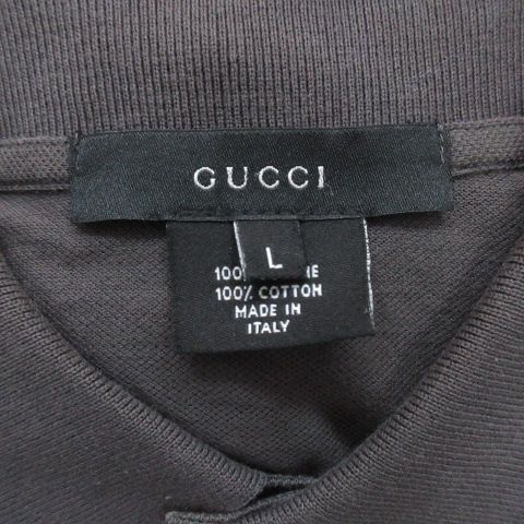 未使用タグ付 GUCCI グッチ ポロシャツ 半袖 シェリーライン コットン グッチ GUCCI ポロシャツ 半袖 鹿の子 シェリーライン ロゴ 刺繍