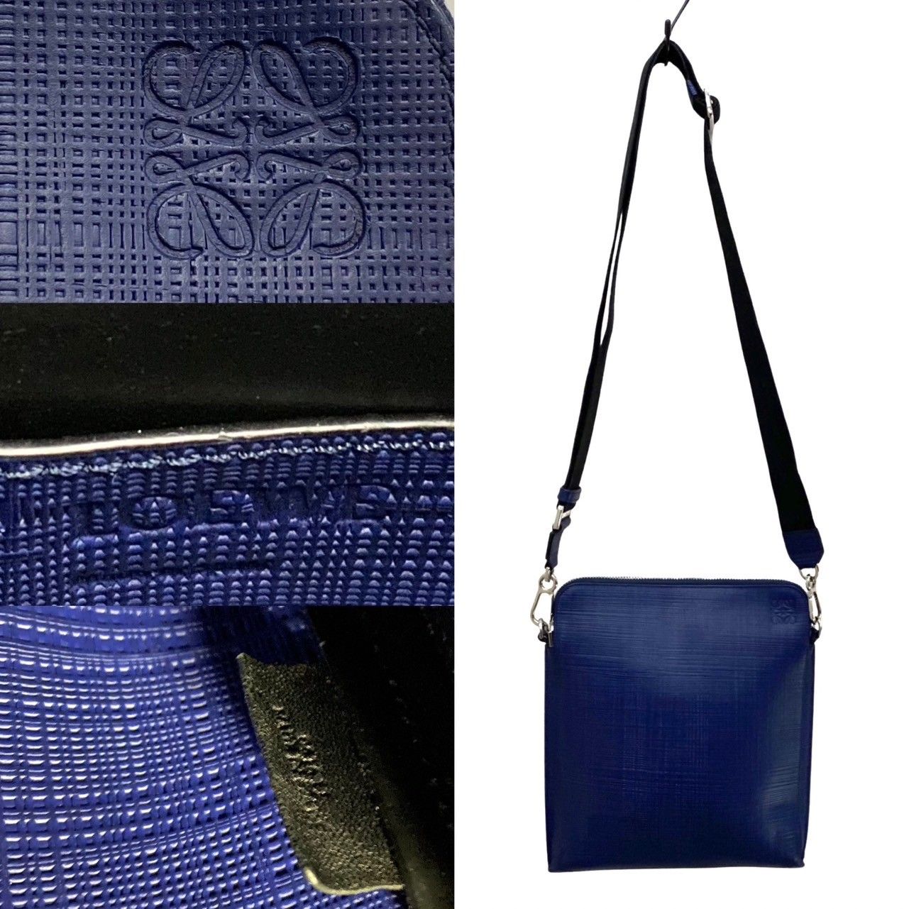 ほぼ未使用 LOEWE ロエベ アナグラム ロゴ レザー 本革