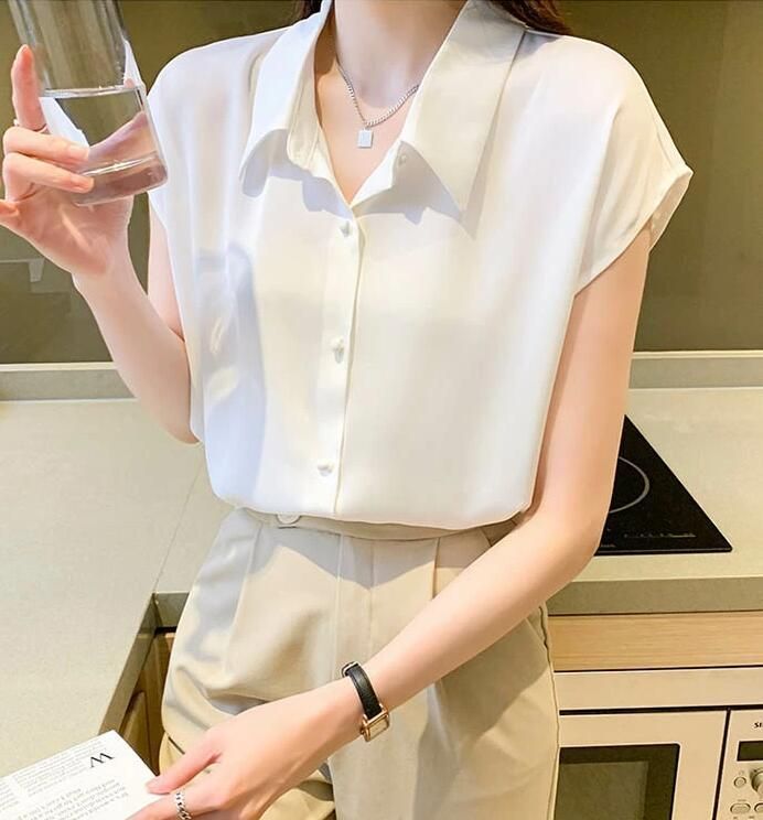ブラウス レディース シャツ フレンチスリーブ シフォン シャツブラウス とろみ ブラウス レディース シャツ フレンチスリーブ シフォン シャツ