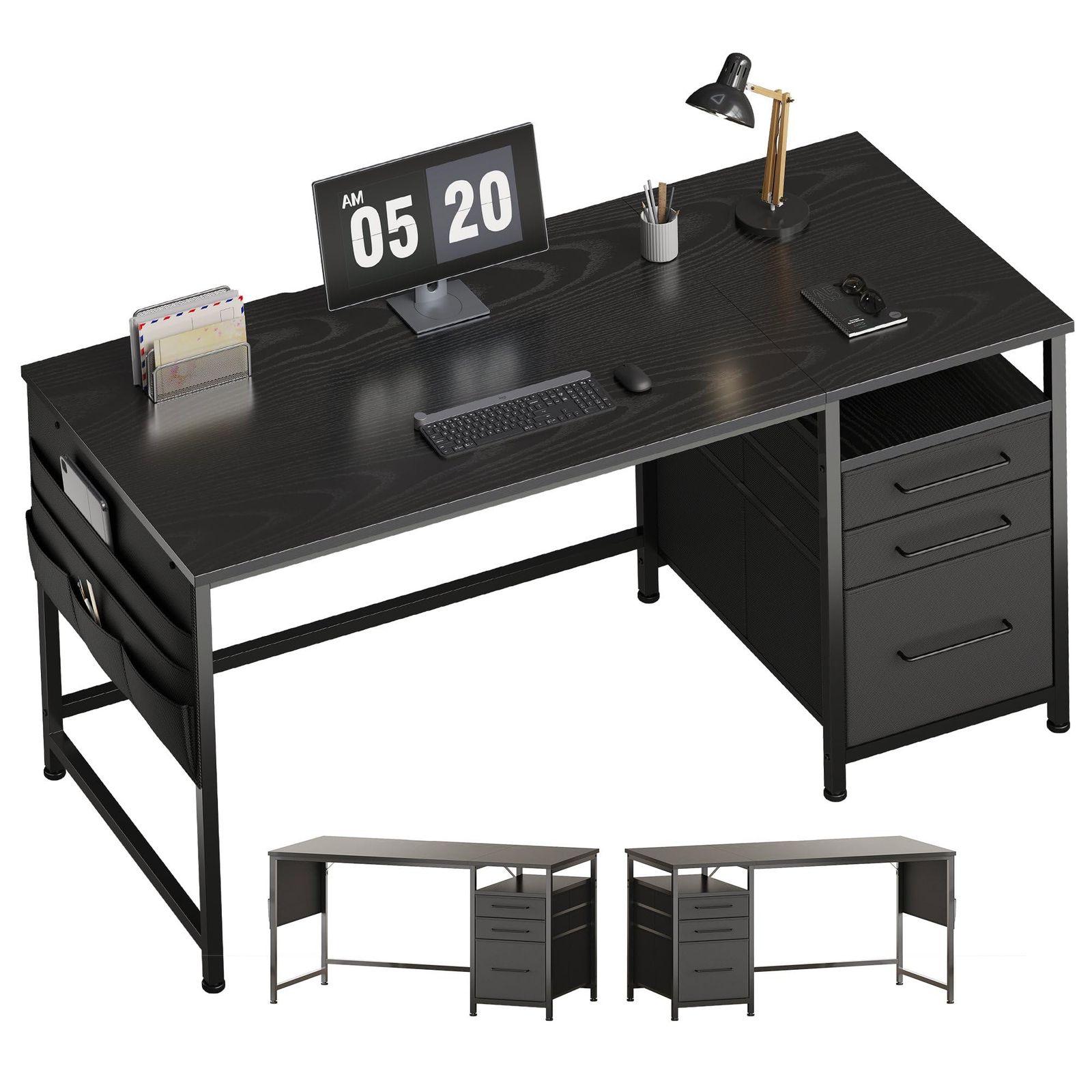 迅速発送】Maihail 机 pcデスク パソコンデスク つくえ ラック付き