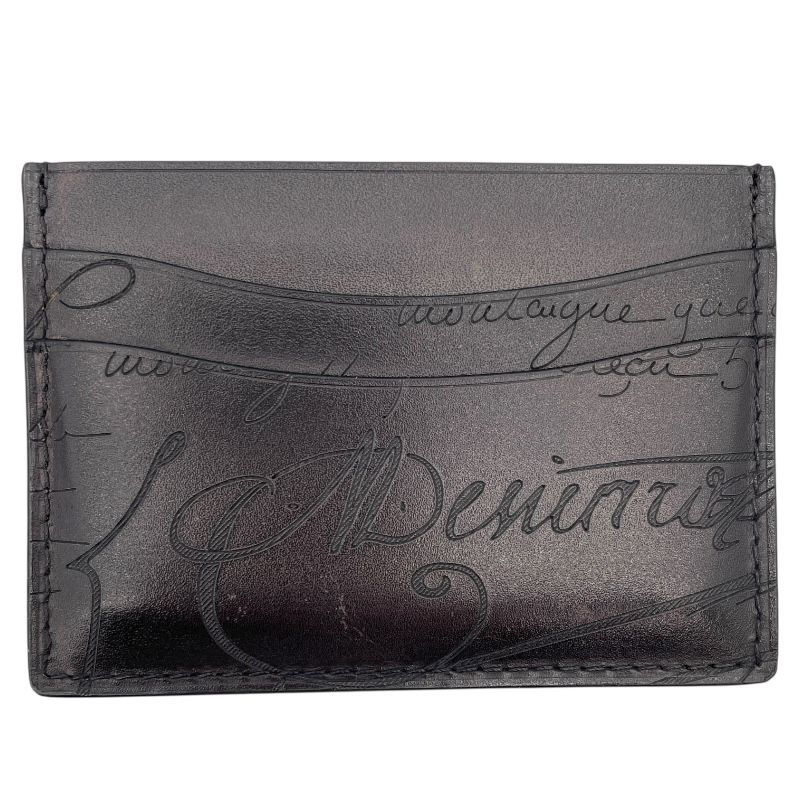 ベルルッティ Berluti カリグラフィカードケース ブラック スクリットレザー メンズ カードケース