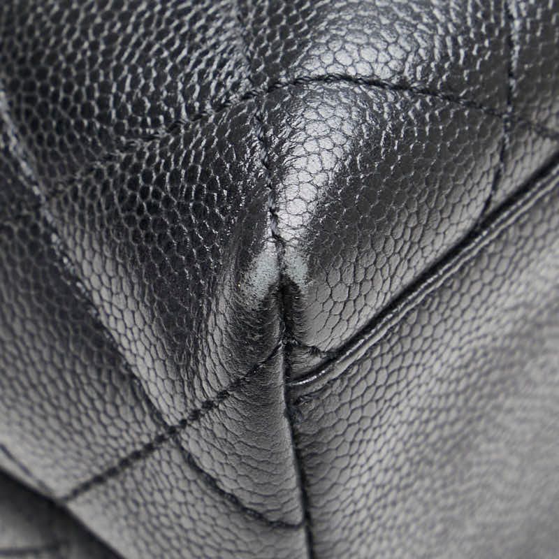 シャネル マトラッセ ココマーク ブラック キャビアスキン レディース  