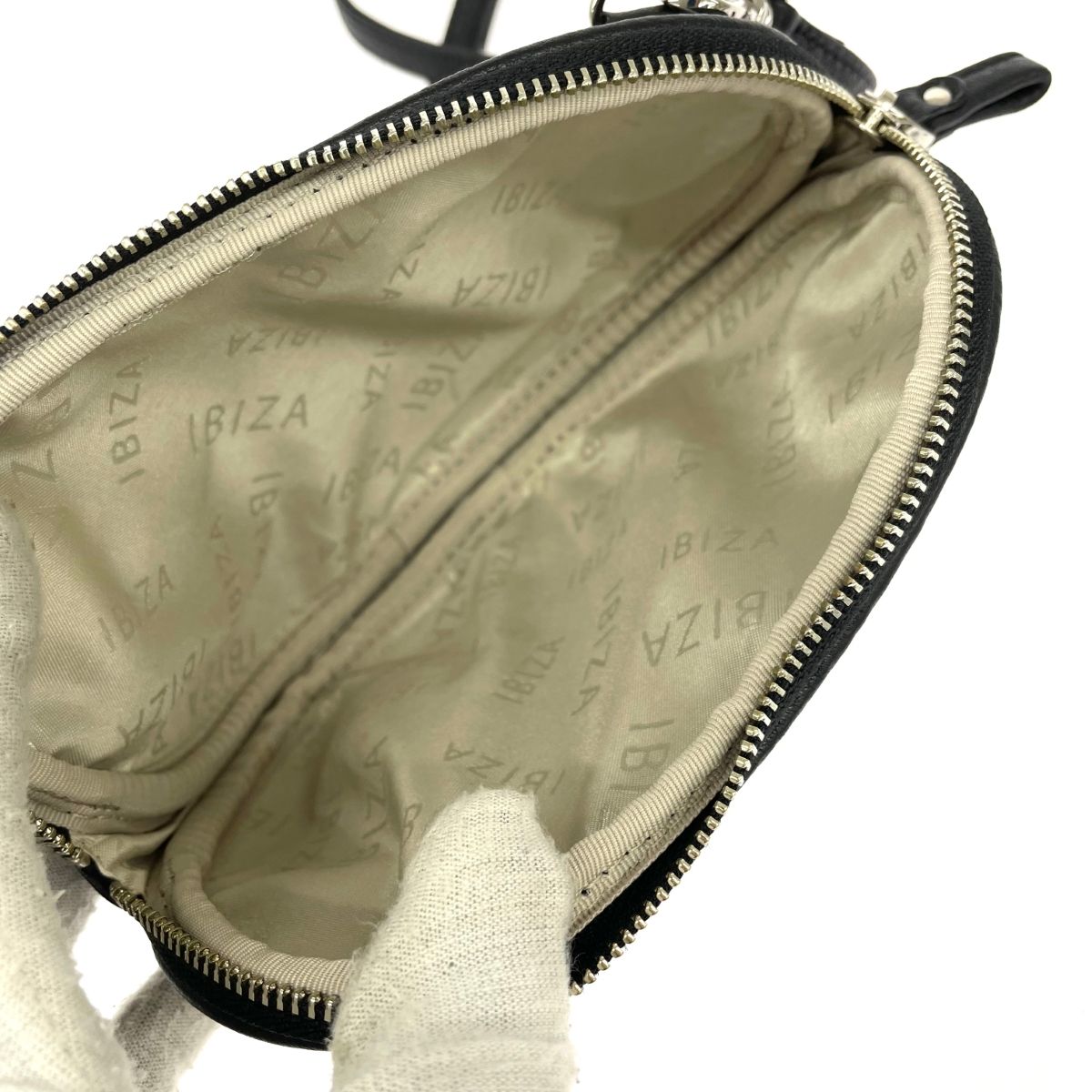 IBIZA イビサ ポシェット アニマーダ パンダ レザー ブラック/ホワイト  