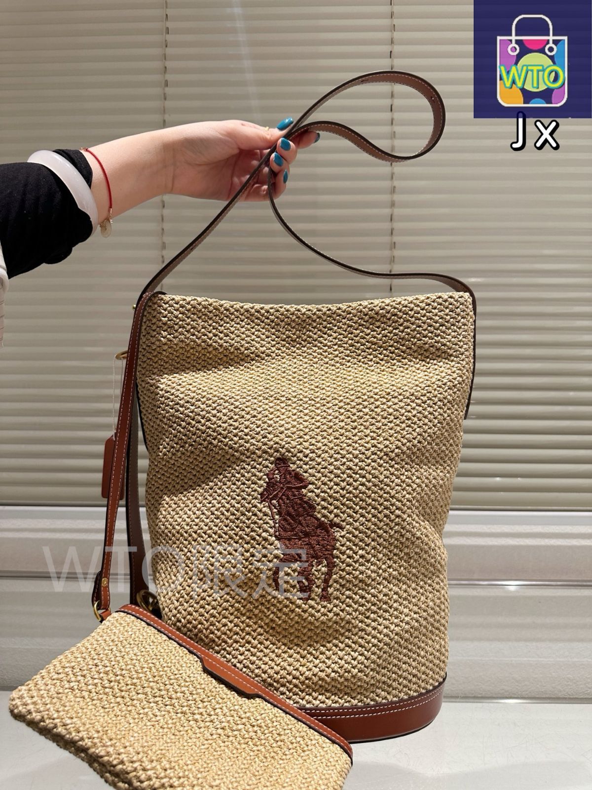 専用【新品】POLO Ralph Lauren ラフィア バケットバッグ POLO RALPH LAUREN（ポロ ラルフ ローレン）の「ラフィア ミニ
